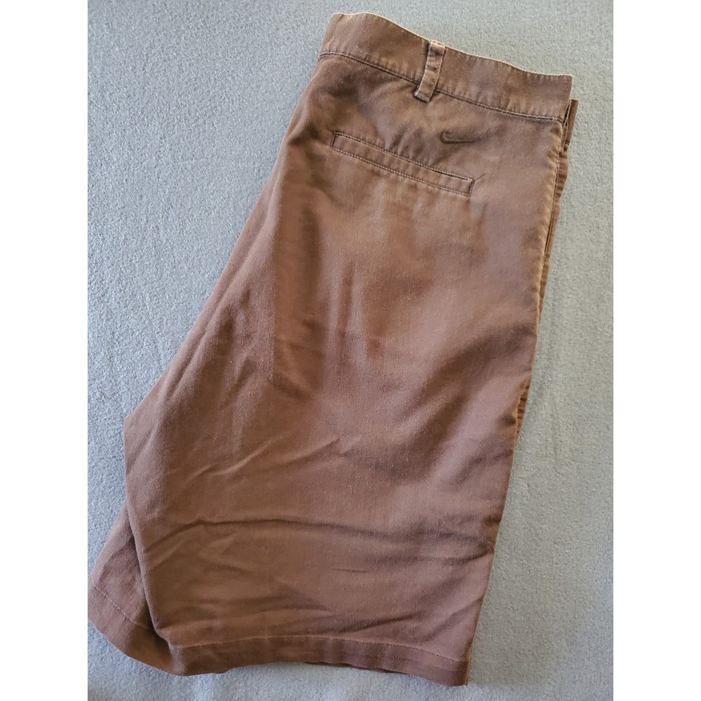 Nike Shorts Mens 36 Golf Dri Fit Chino Pleated  Front Casual Pockets Brown